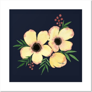 Yellow anemone flower bouquet Posters and Art